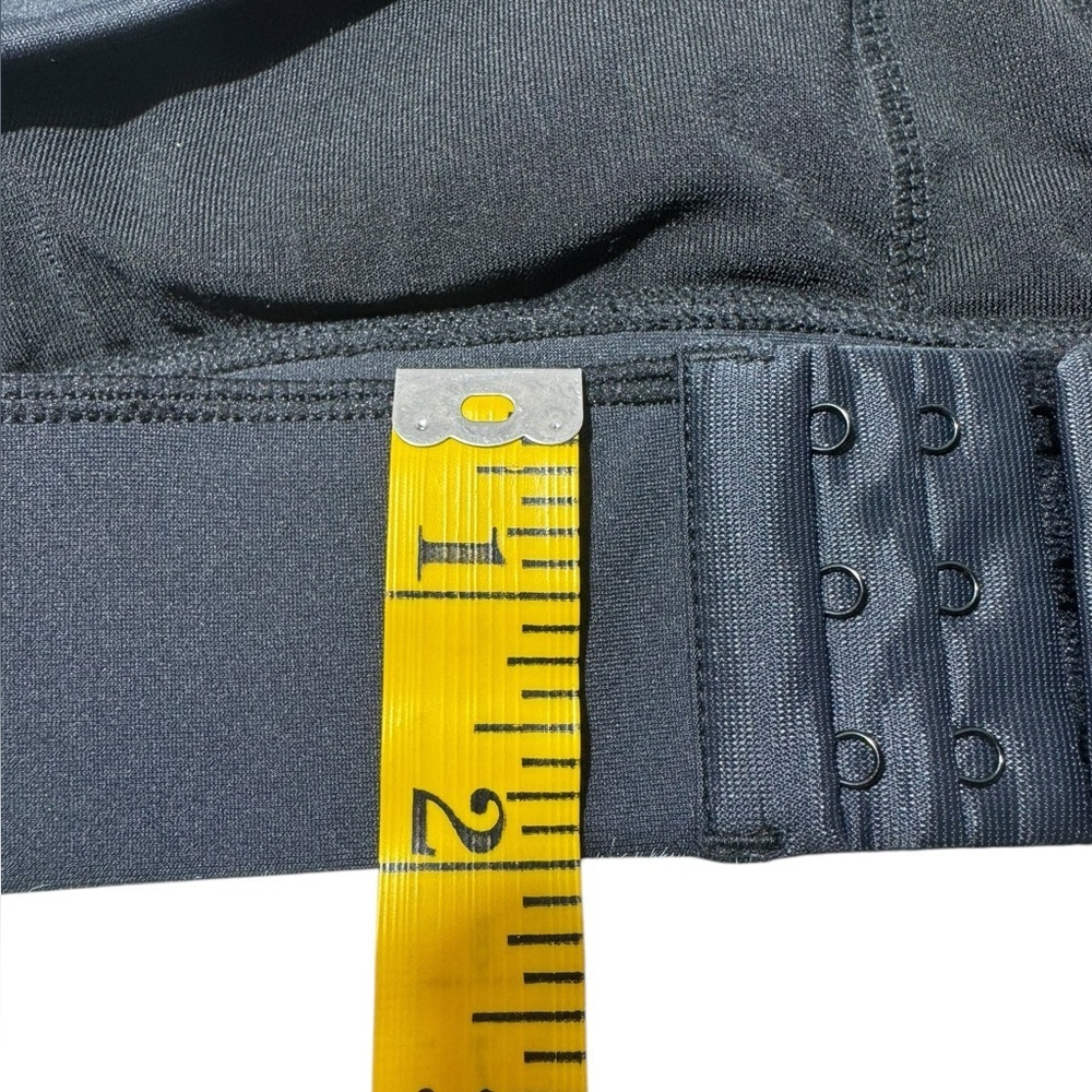 P’tula womens black sports bra, white logo, cross back in Medium with hook & eye - Picture 13 of 13